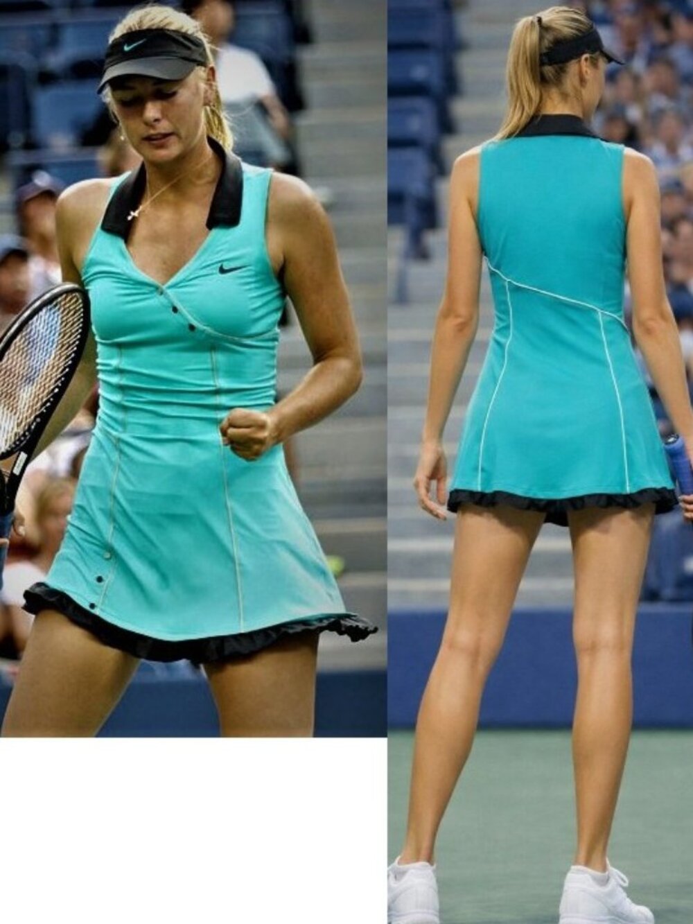 Nwt Nike Maria Sharapova Blue Tennis Dress Ruffled Skirt XL X- Large